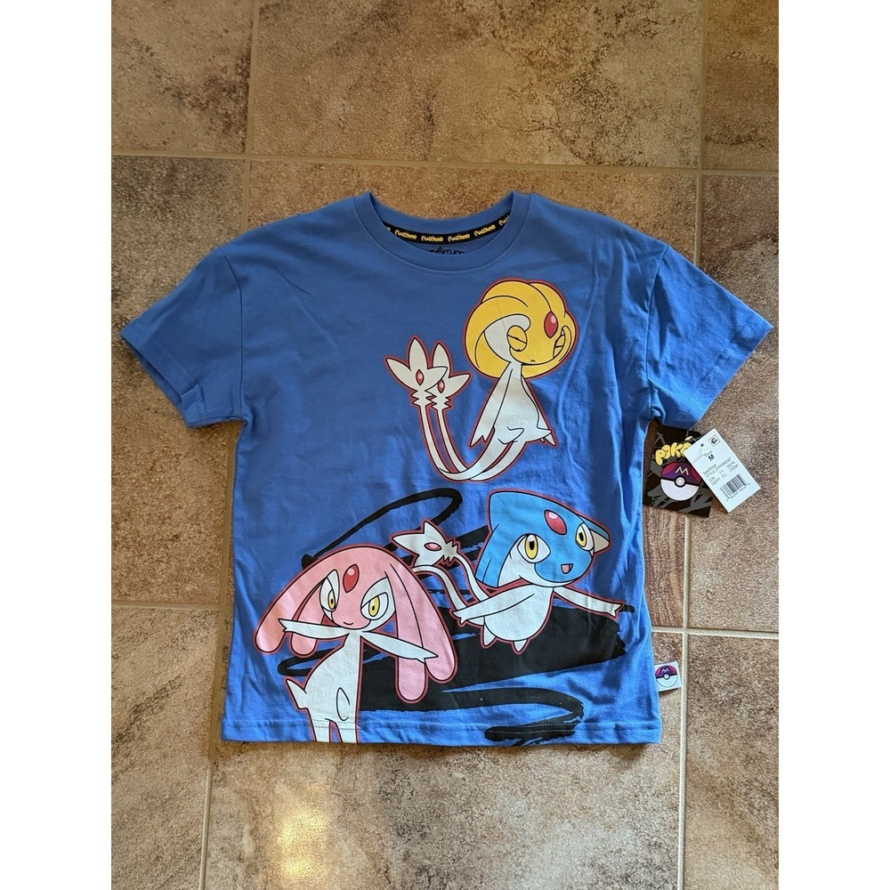 Pokemon Boys Mythical Lake Guardians Short Sleeve T-Shirt - Blue Size: M NWT